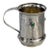 1908 English Arts and Crafts Design Sterling Silver Christening Mug W/Stone 3.25" H For Sale