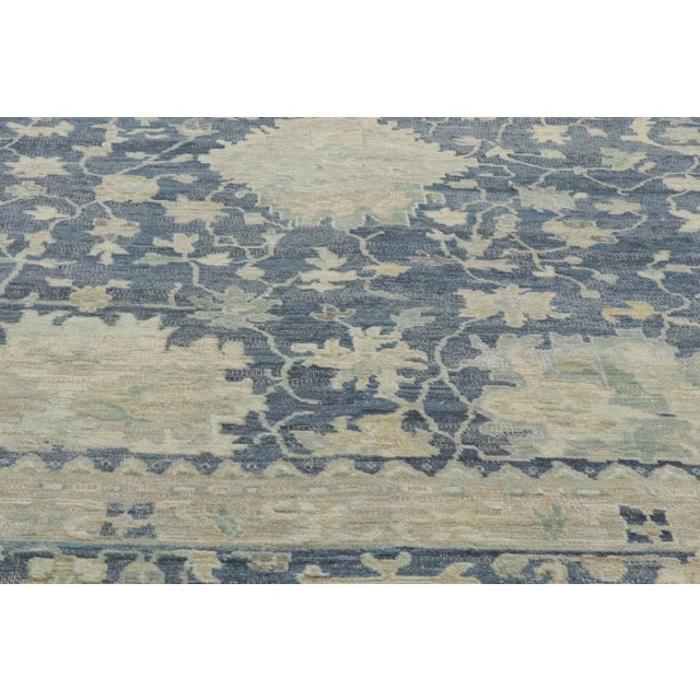 Vintage Modern Blue Distressed Rug - 09'08 X 13'09 For Sale - Image 4 of 9