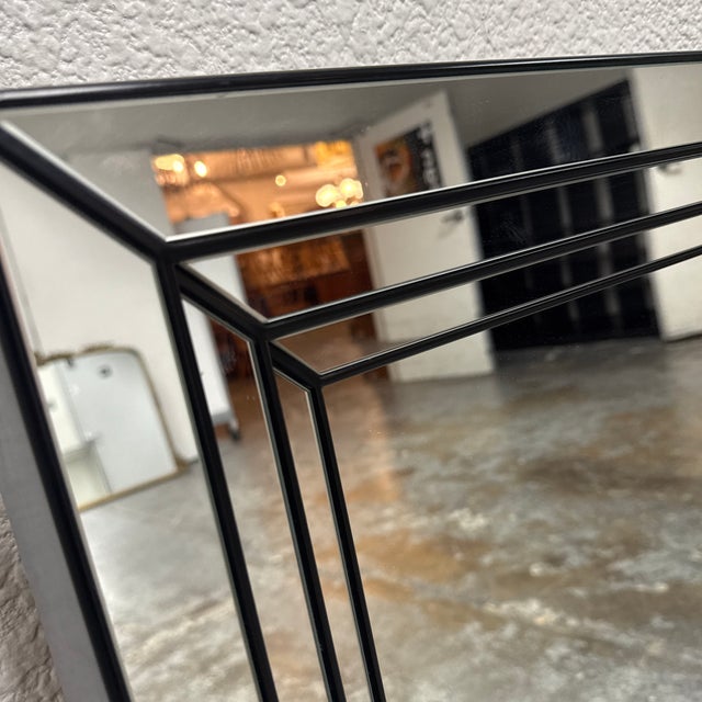 Late 20th Century Deknudt Square Stepped Beveled Wall Mirror, Vintage For Sale - Image 5 of 12