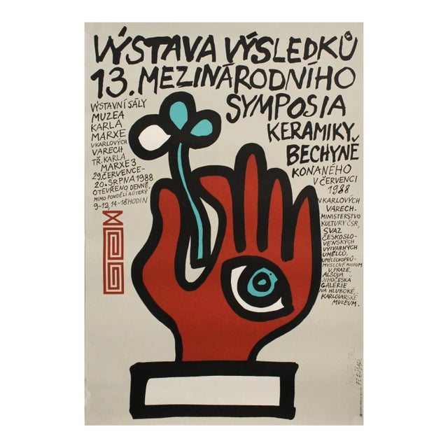 1988 Czech Exhibition Poster (Josef Flejsar) - International Ceramic Symposium For Sale