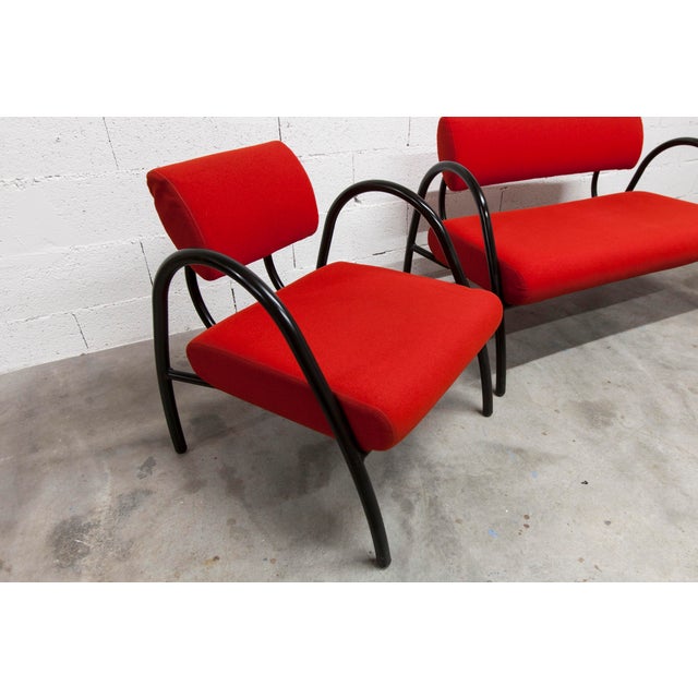 Red Sofa and Armchairs, 2001, Set of 3 For Sale - Image 12 of 18