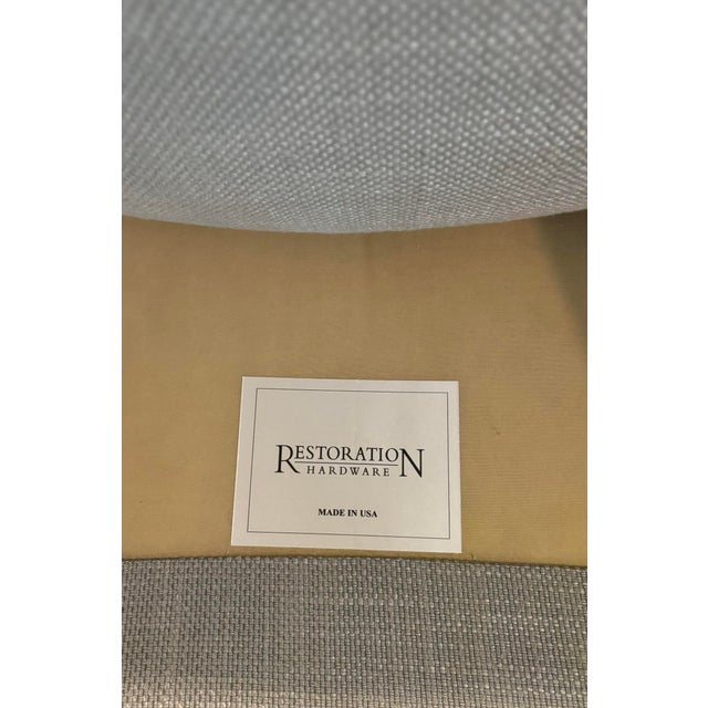 Restoration Hardware Reginald Chair in an Italian Gray Weave and Chrome Base For Sale - Image 10 of 11