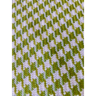 Green Houndstooth Fabric, 7.5 Yards For Sale