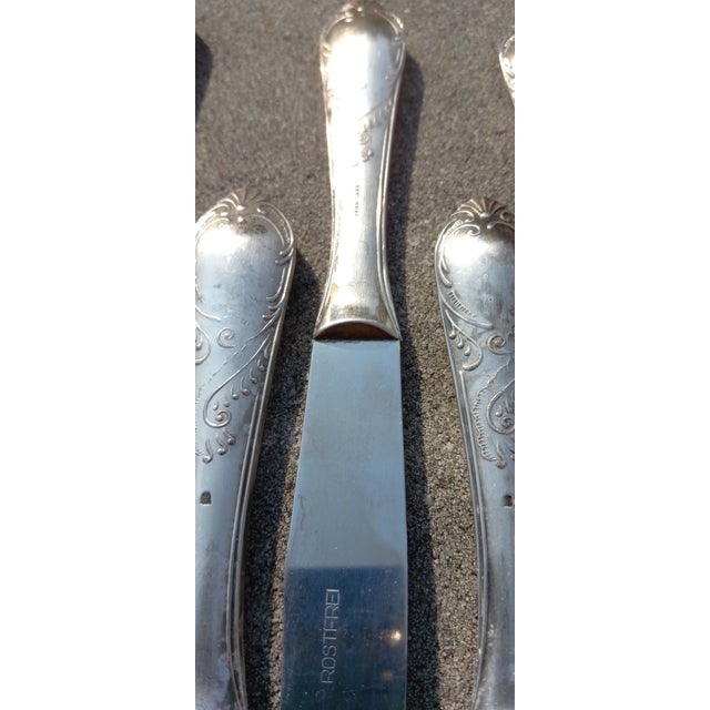 1890s Gremany Jugendstil 11x Knives in Arg 800 Silver / Rostrfei Art Nouveau For Sale - Image 13 of 14