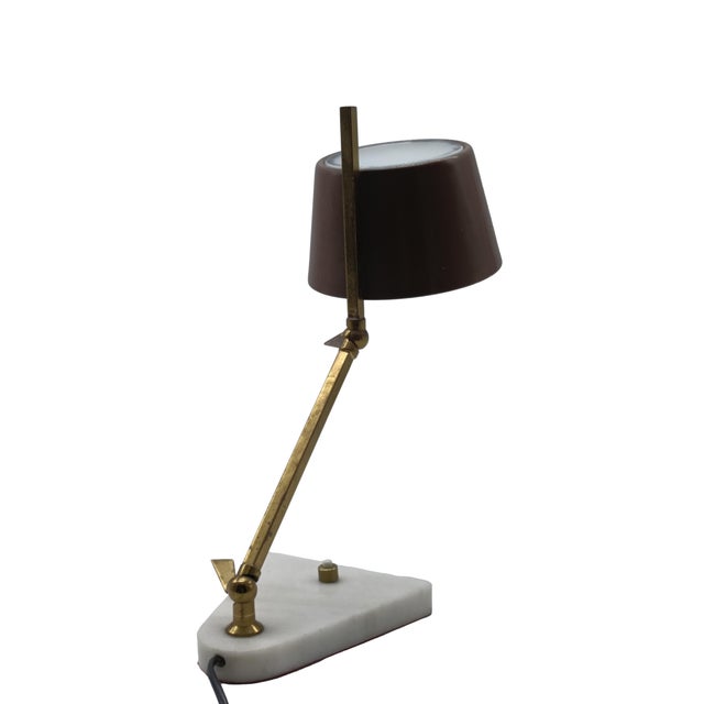 Mid-Century Modern Adjustable Brass Table Lamp with Marble Base from Stilux Milano, Italy, 1950s For Sale - Image 3 of 12