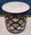 2020s 16" Zen Style Chevron White Mosaic Table, Black Base For Sale - Image 5 of 6
