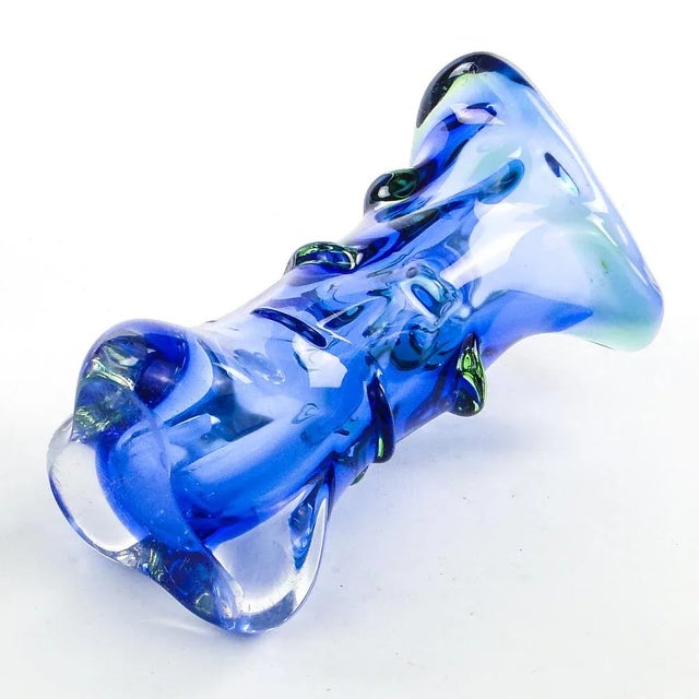 Blue Vase by J. Hospodka for Chribska Glassworks, Czechoslovakia, 1960s For Sale - Image 8 of 11