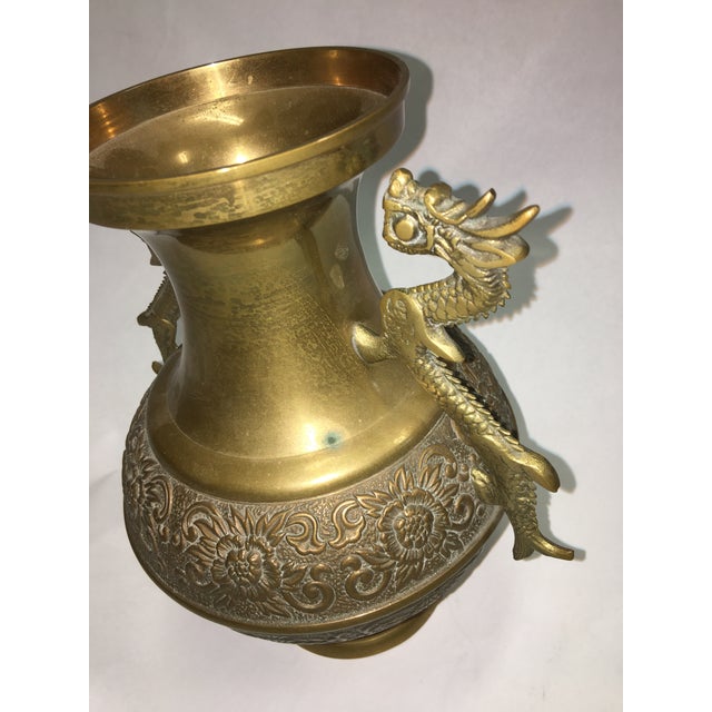 Dragons Handle Brass Vase Chairish