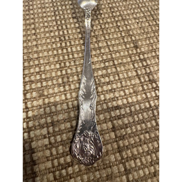 Antique horseradish sterling silver spoon. Manufactured by Mt. Vernon silver, pattern is Yetive.