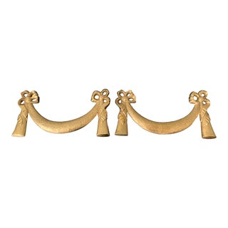 Vintage Solid Brass Wall Swags- a Pair For Sale