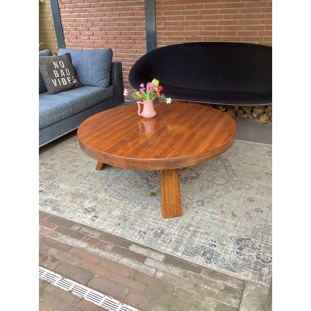 Brutalist Oak Coffee Table, 1970 For Sale - Image 6 of 6
