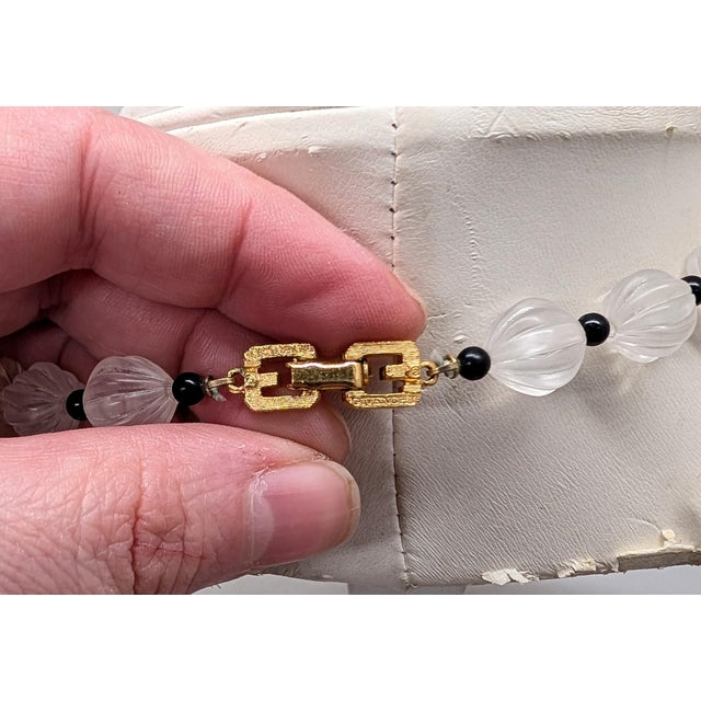 Vintage 1980s Signed Givenchy Deco Style Lucite Pendant Necklace For Sale In Philadelphia - Image 6 of 7