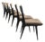 Dining Chairs in Black Lacquered Wood and Velvet attributed to Silvio Cavatorta, Italy, 1950s, Set of 6 For Sale