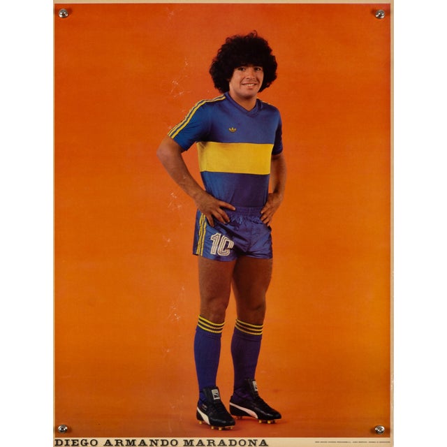Vintage Diego Armando Maradona Sports Poster, 1981 For Sale - Image 9 of 9