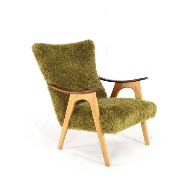 Contemporary Two Tone Doodle Wing Lounge Chair For Sale - Image 3 of 15