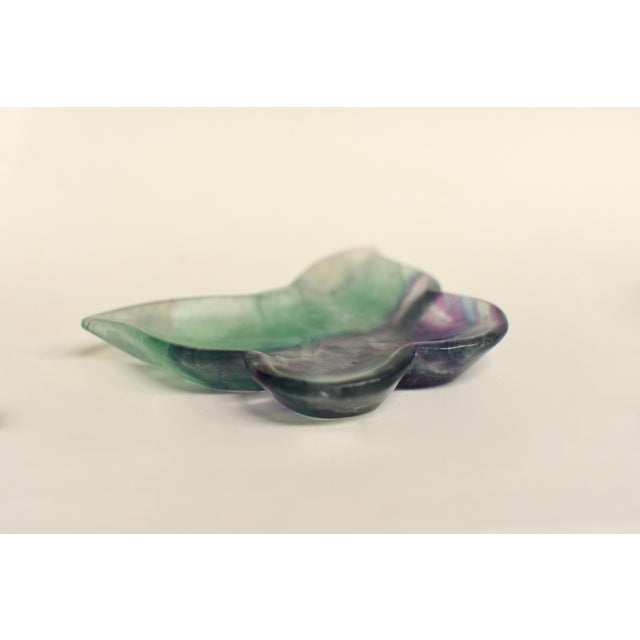 Pair Natural Fluorite Butterfly Dishes Gemstone Rock Crystal For Sale - Image 14 of 15