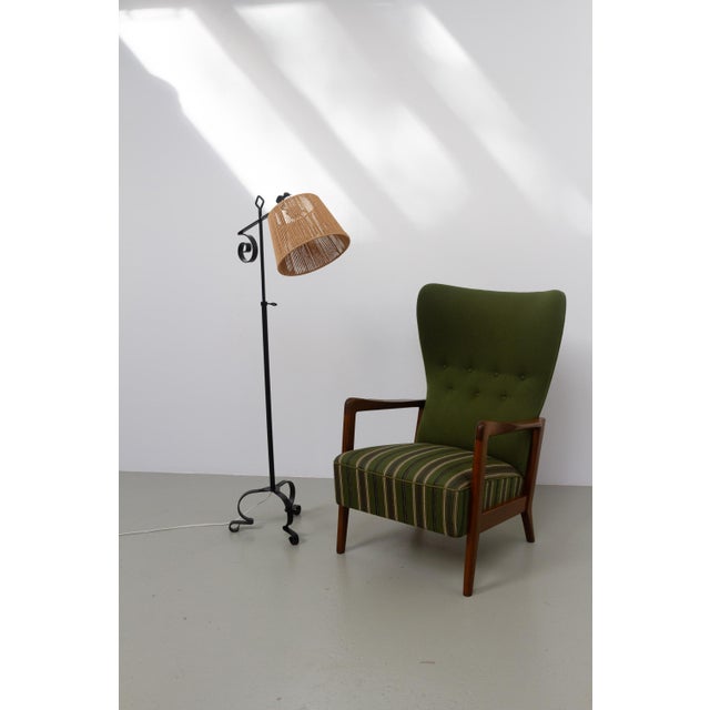 Swedish Forged Iron Tripod Floor Lamp, 1940s For Sale - Image 10 of 17