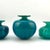 Turquoise Glass Squat Bottle Vase in Ming Pattern, 1979 For Sale - Image 9 of 12