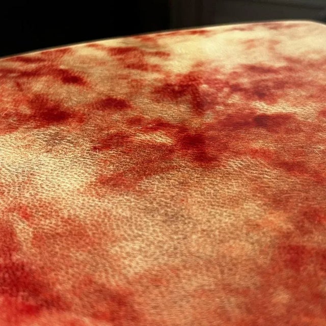 Coffee Table in Red Lacquered Goatskin Parchment by Aldo Tura, Italy, 1950s For Sale - Image 9 of 15