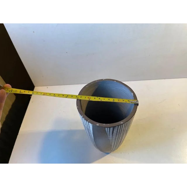 Brown Swedish Ceramic Vase by Mari Simmulson for Upsala Ekeby, 1960s For Sale - Image 8 of 9