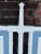 Mid-Century Palm Beach Blue Faux Bamboo King Headboard - Newly Painted For Sale - Image 9 of 11