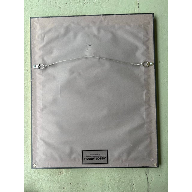 1980s Vintage Asian Leaf Art Collage of Woman Playing Flute With Crane, Bamboo Scene For Sale - Image 5 of 6