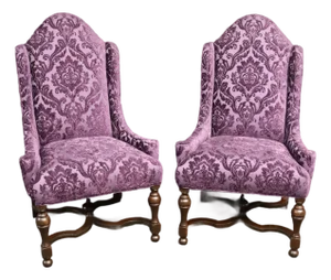 Pair of William & Mary Style Wingback Chairs