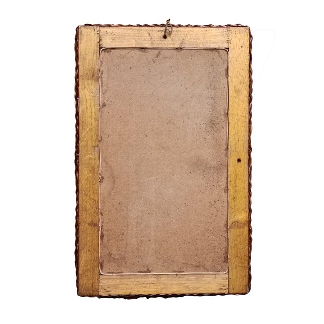 Italian Woven Rattan Rectangular Wall Mirror, 1960s For Sale - Image 4 of 8