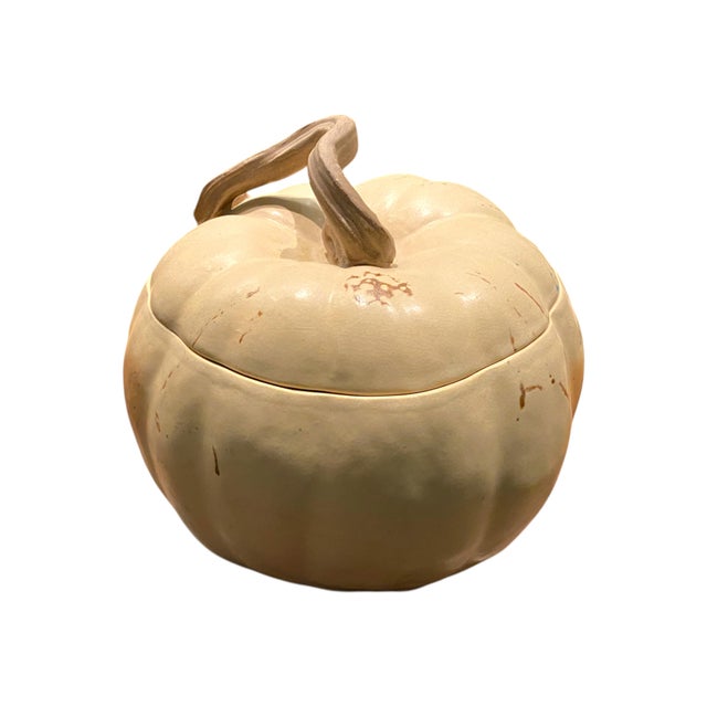 Ceramic Patricia Garrett Studio Art Pottery Pumpkin Lidded Bowl Berkeley, California For Sale - Image 7 of 15