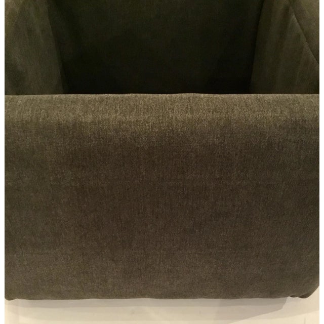 Transitional Dark Gray Storage Ottoman For Sale - Image 4 of 5