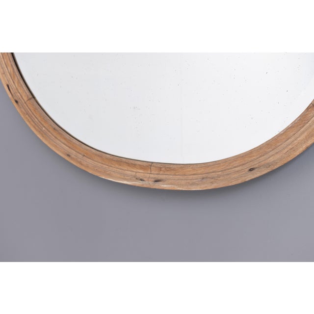 Oak Framed Shield Mirror, 1900 For Sale - Image 4 of 6