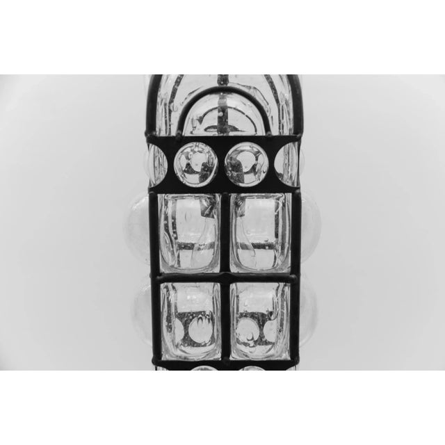 Iron and Clear Bubble Glass Ceiling Lamp by Helena Tynell, Germany, 1960s For Sale - Image 11 of 18