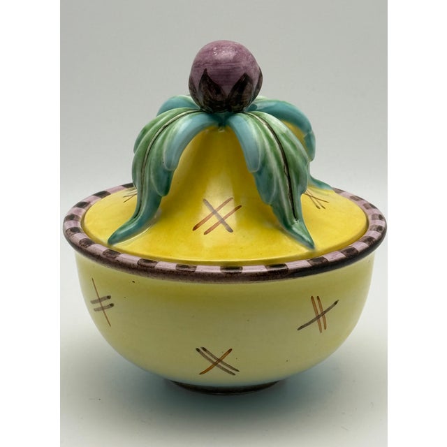 This sculptural lidded ceramic box (Model 622) was produced by Gmundner Keramik, Austria, circa 1923, during a highly...
