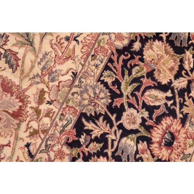 1990s Shabby Chic Irfan Pak-Persian Beige/Blue Wool Rug - 8'1'' X 10'2'' For Sale - Image 5 of 9