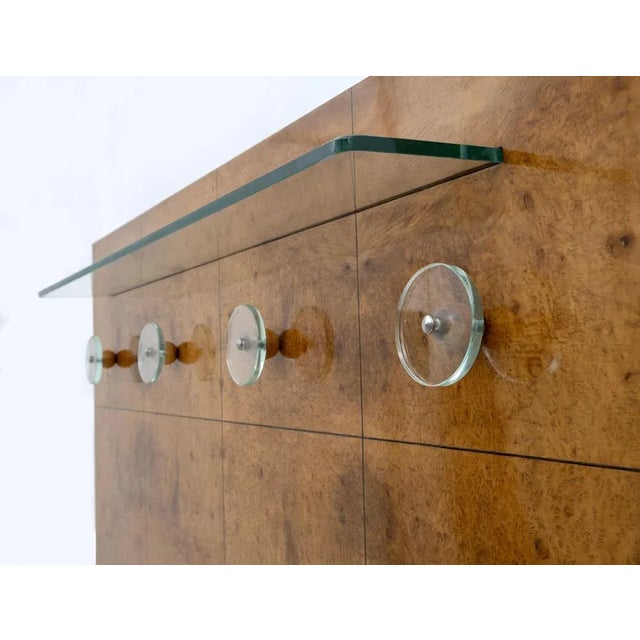 1930s Italian Art Deco Walnut and Crystal Coat Rack attributed to Pier Luigi Colli, 1930s For Sale - Image 5 of 7