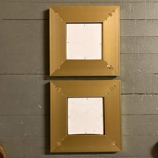 1970’s Original Abstract Watercolor Painting Stripped Gold Leaf Frame-A Pair For Sale - Image 4 of 4