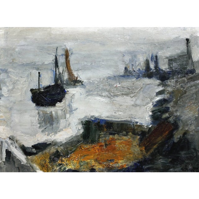 Raymond Picque. French ( b.1926 - d.1984 ). The Channel of Gravelines, Grand Fort-Philippe, France. Oil On Canvas. Signed...