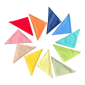 Vintage Rainbow Spectrum Color Cloth Cocktail Napkins Set of 11