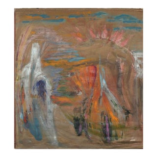 Late 20th Century Stephen Mueller – “Kaspar Won’t Go Up the Road” – Large-Scale Abstract Oil Painting on Canvas, Signed For Sale
