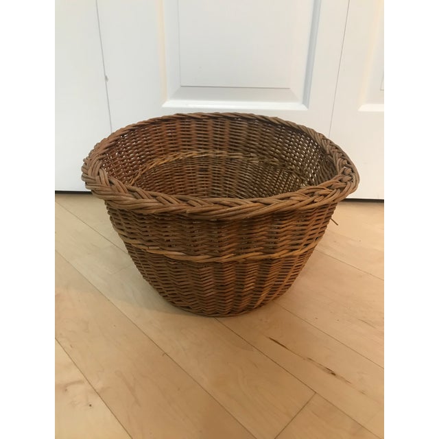 Vintage Oval Small Laundry Basket Chairish