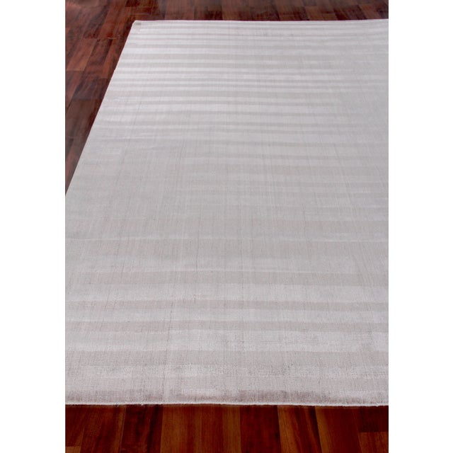 Iscar Hand loom Wool/Viscose Ash Rug-8'x10'" For Sale - Image 4 of 8