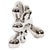Contemporary Horizontal Abstract Metallic Silver Ceramic Statue For Sale - Image 3 of 6