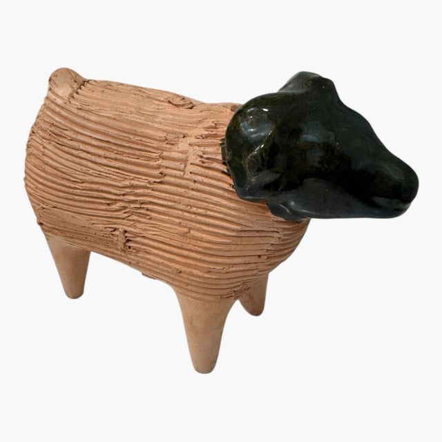 Vintage 1980s Chia Pet Ram Sheep Figurine Terracotta Planter No Seeds For Sale - Image 15 of 15