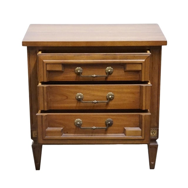 1960s Thomasville Furniture Milano Collection Italian Mediterranean Style 26" Three Drawer Nightstand 532-13 For Sale - Image 5 of 13