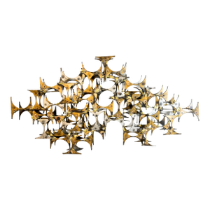 1970s Brutalist Openwork Geometric Welded Wall Sculpture by Marc Weinstein