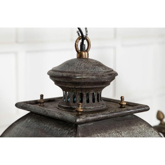 Large French Bronze and Iron Lantern For Sale - Image 9 of 10