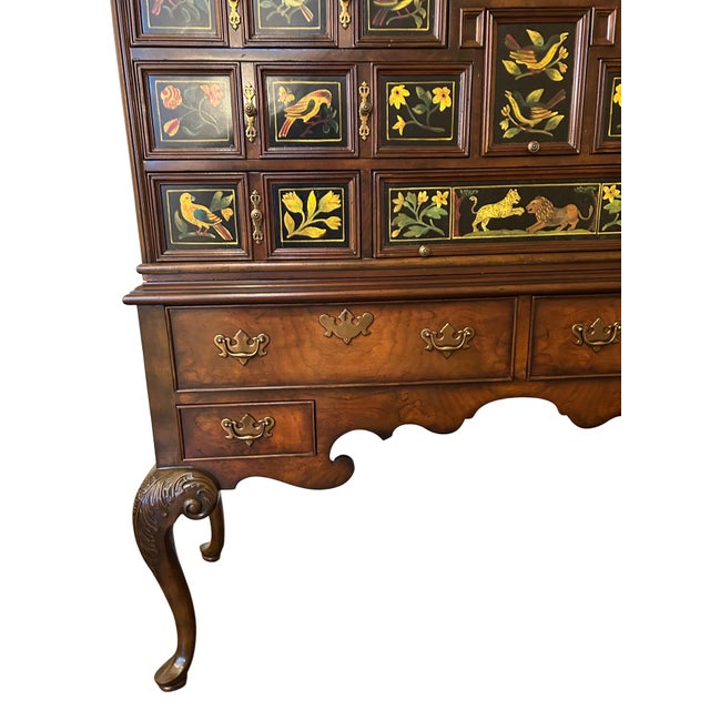 Late 20th Century Late 20th Century Maitland-Smith Hand-Painted Chinoiserie Apothecary Cabinet on Queen Ann Style Stand For Sale - Image 5 of 10