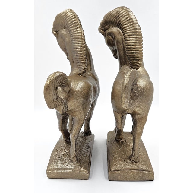 Jaru Ceramic Greek Revival Roman Stallion Horse Sculptures 1970s - Set of 2 For Sale In Dallas - Image 6 of 7
