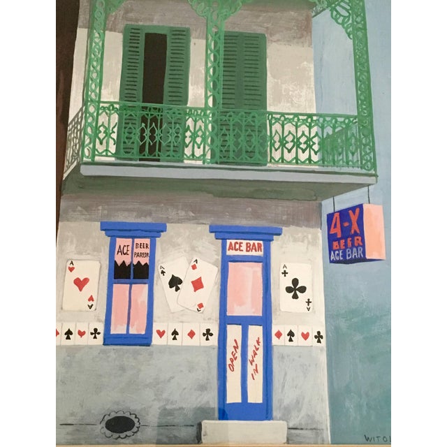 Modern Witold Gordon, Ace Bar, Gouache American Scene. Witold Gordon For Sale - Image 3 of 5