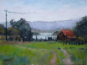 Modern Farmlands — Birds on a Wire Oil Painting